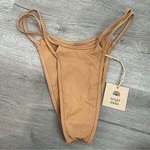 NWT Toast Swim Tan Cut Out Bikini Bottoms Size Xs Brown Womens